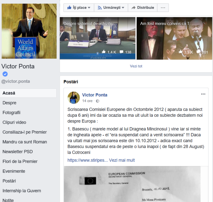 Ponta facebook