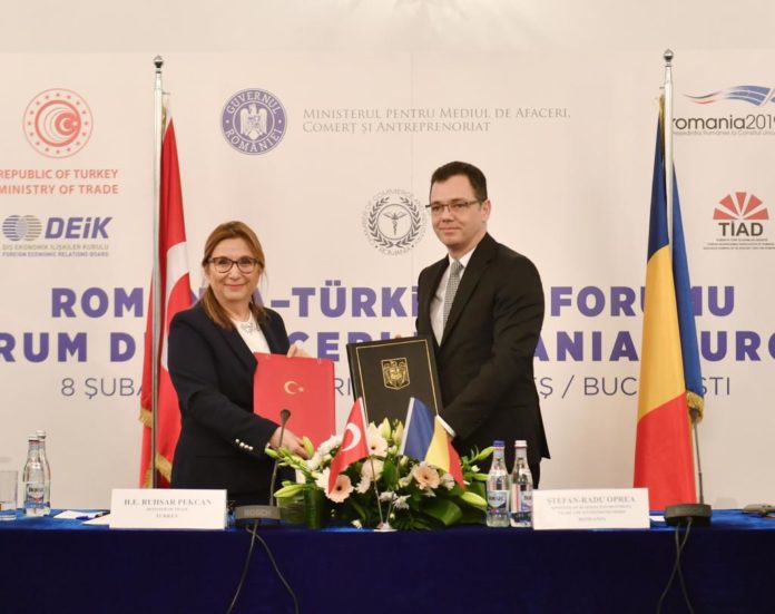 intrevederea ministrului Stefan Radu Oprea cu ministrul turc al comertului, Ruhsar Pekcan