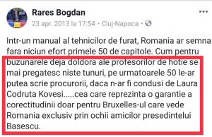 Rares Bogdan despre Kovesi