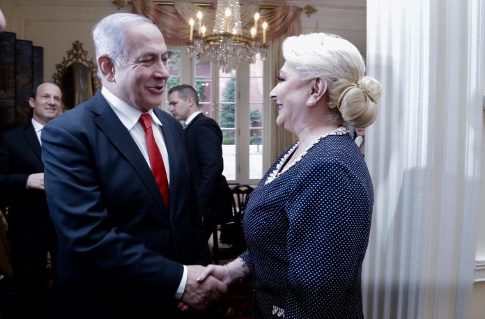 Viorica Dăncilă, cu prim-ministrul statului Israel, Benjamin Netanyahu