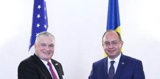 Bogdan Aurescu si ambasadorul SUA la București, Adrian Zuckerman