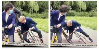 Nicusor pe bicicleta