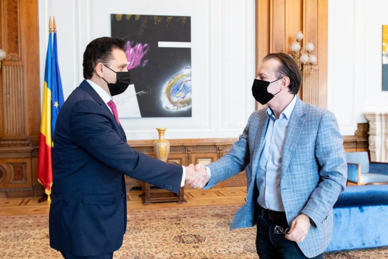 Florin Cîțu, întâlnire cu ambasadorul Quatarului la București