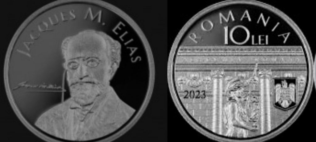 Silver coin issue dedicated to Jacques M. Elias, initiator of Menachem H. Elias Family Foundation