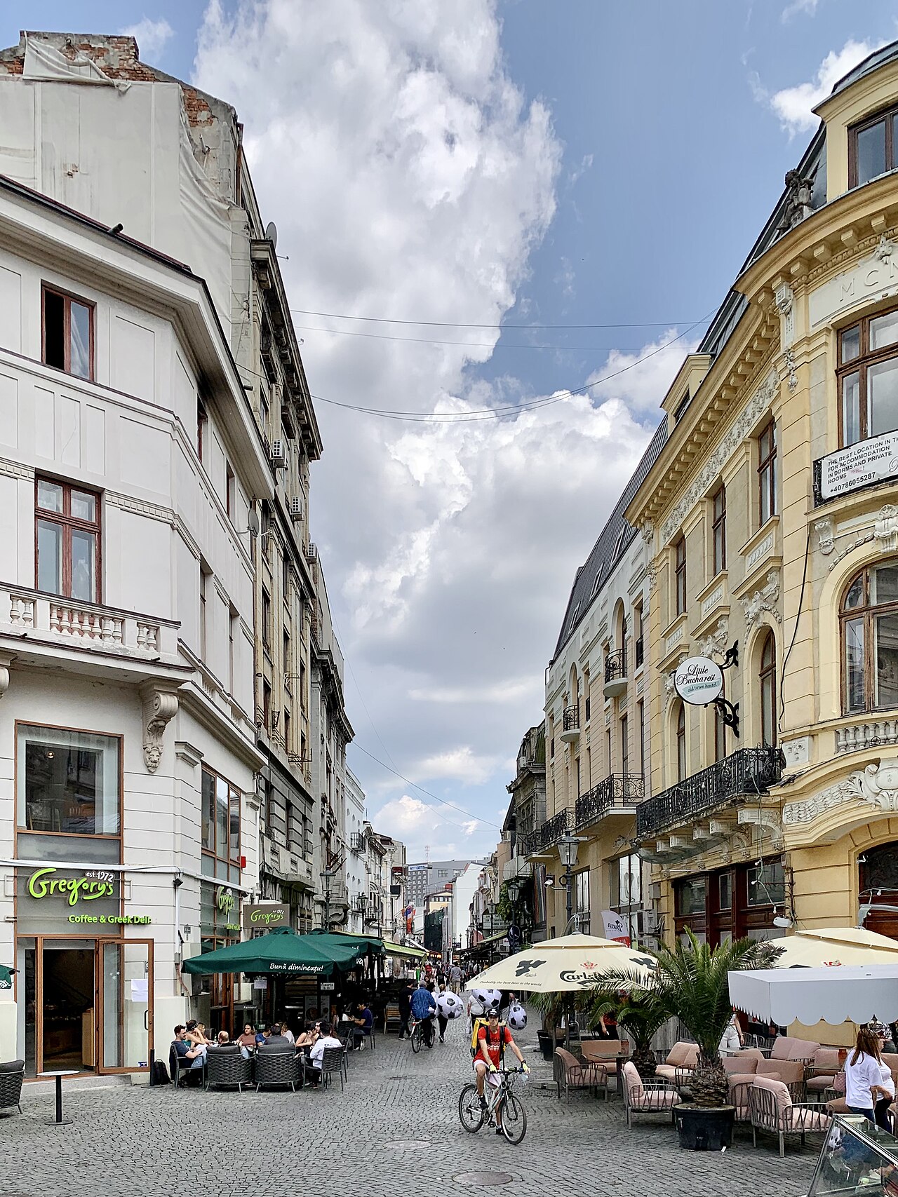 View of Strada Lipscani on 11 June 2021